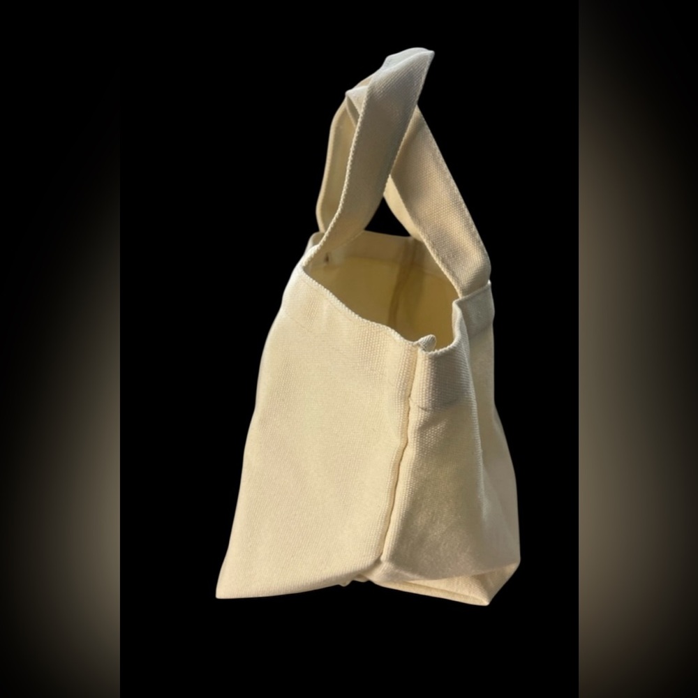 NEW w/ Box Prada Cream VIP Canvas Small Tote Bag 9”x 7” w/ 3” Shoulder … - Picture 5 of 10
